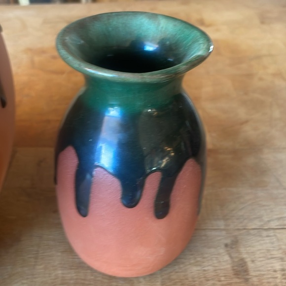 Mid Century Modern Drip Glaze Terracott Pottery - Picture 2 of 5